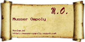 Musser Ompoly névjegykártya